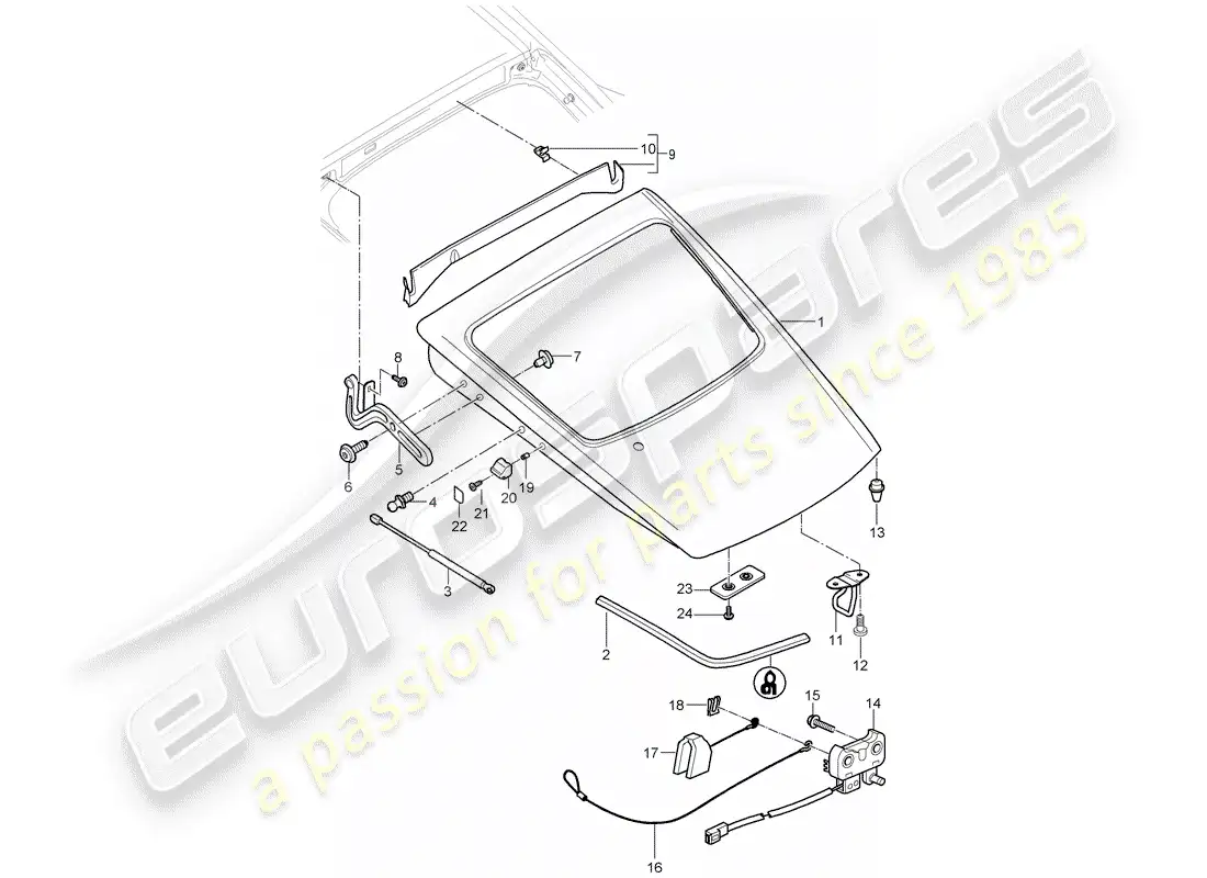 porsche 2012 (987 cayman) cover parts diagram