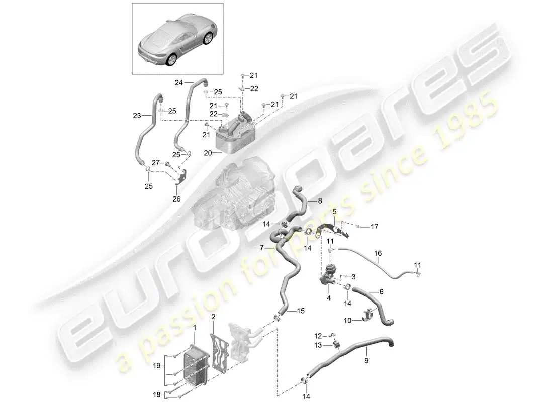 porsche 2019 (718 cayman) - pdk - part diagram