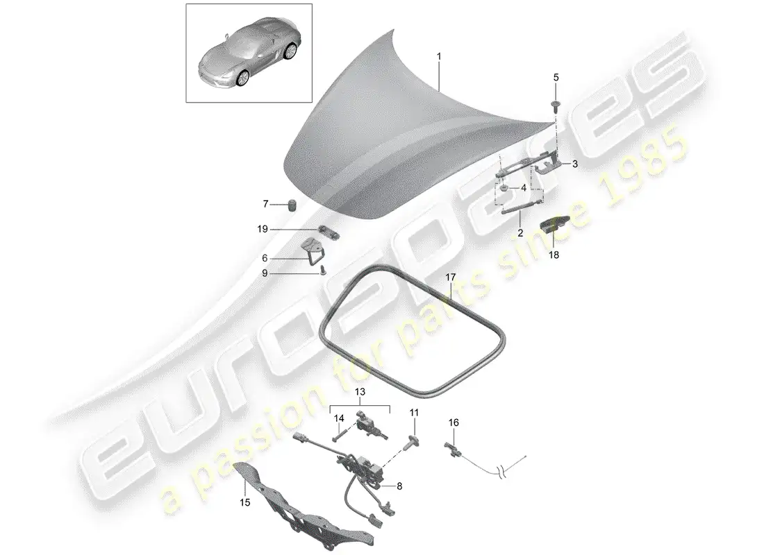 porsche 2016 (981 boxster spyder) cover parts diagram