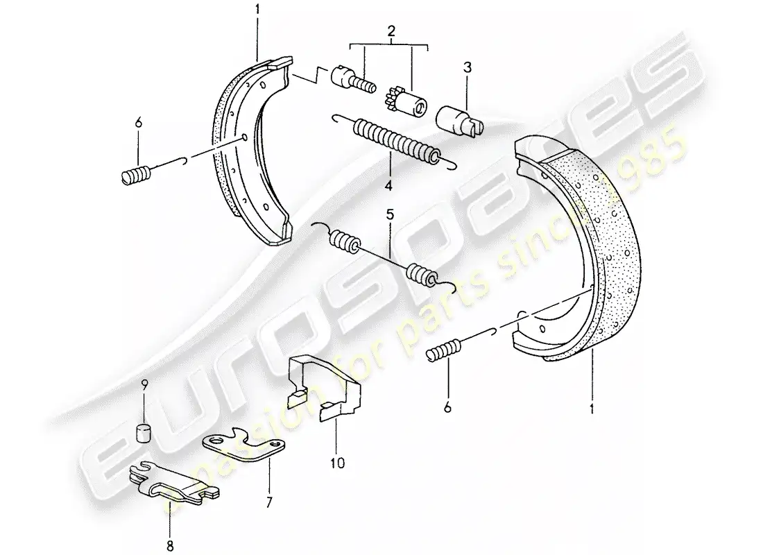 porsche 1999 (986 boxster) handbrake parts diagram