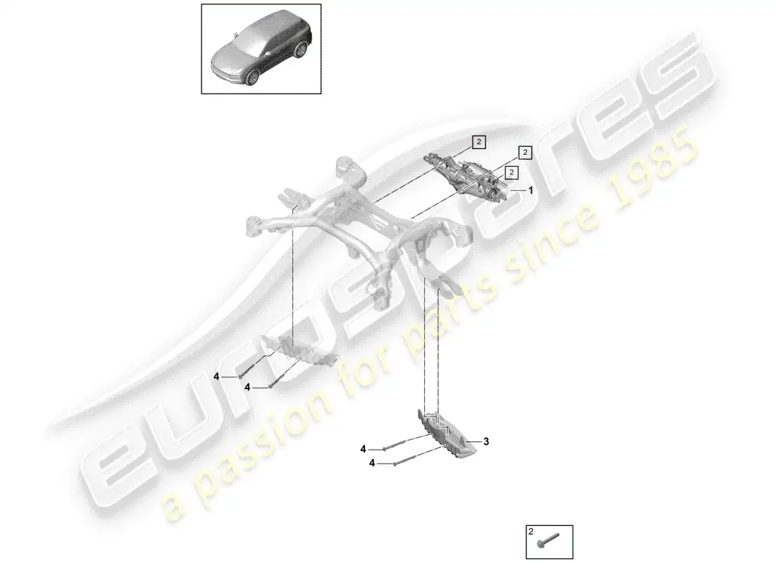 porsche 2019 (cayenne e3 9ya/9yb) steering gear parts diagram