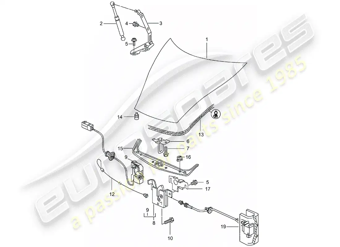 porsche 2001 (996 turbo / gt2) cover parts diagram