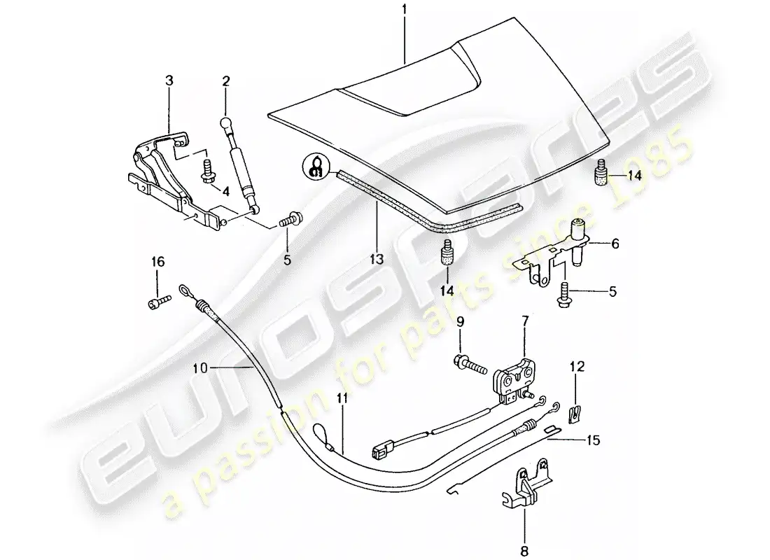 porsche 2001 (986 boxster) cover parts diagram