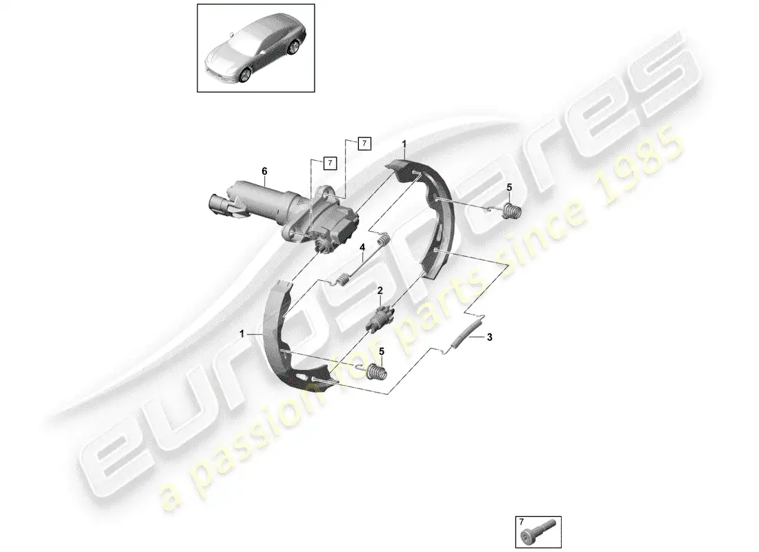 porsche 2017 (panamera 971-1) parking brake part diagram