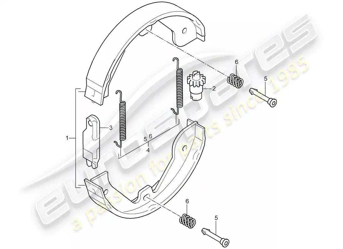 porsche 2008 (cayenne e1 9pa) foot-operat. parking brake parts diagram