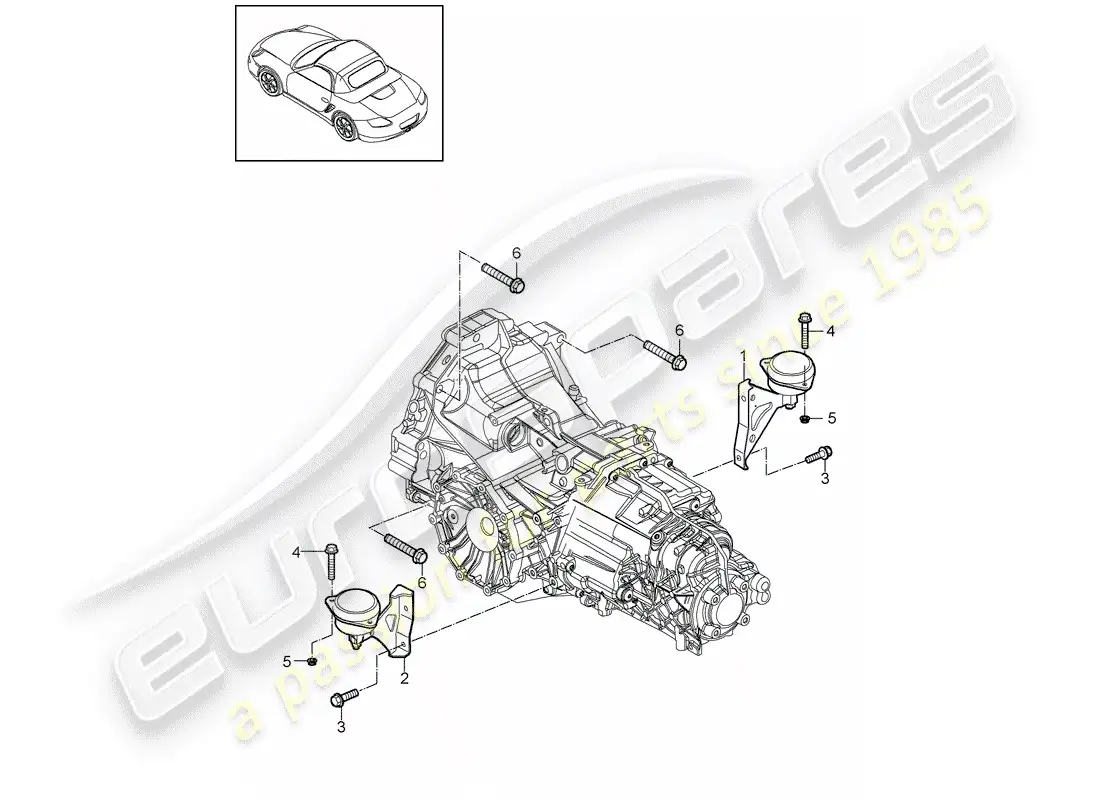 porsche 2010 (987 boxster) - pdk - parts diagram