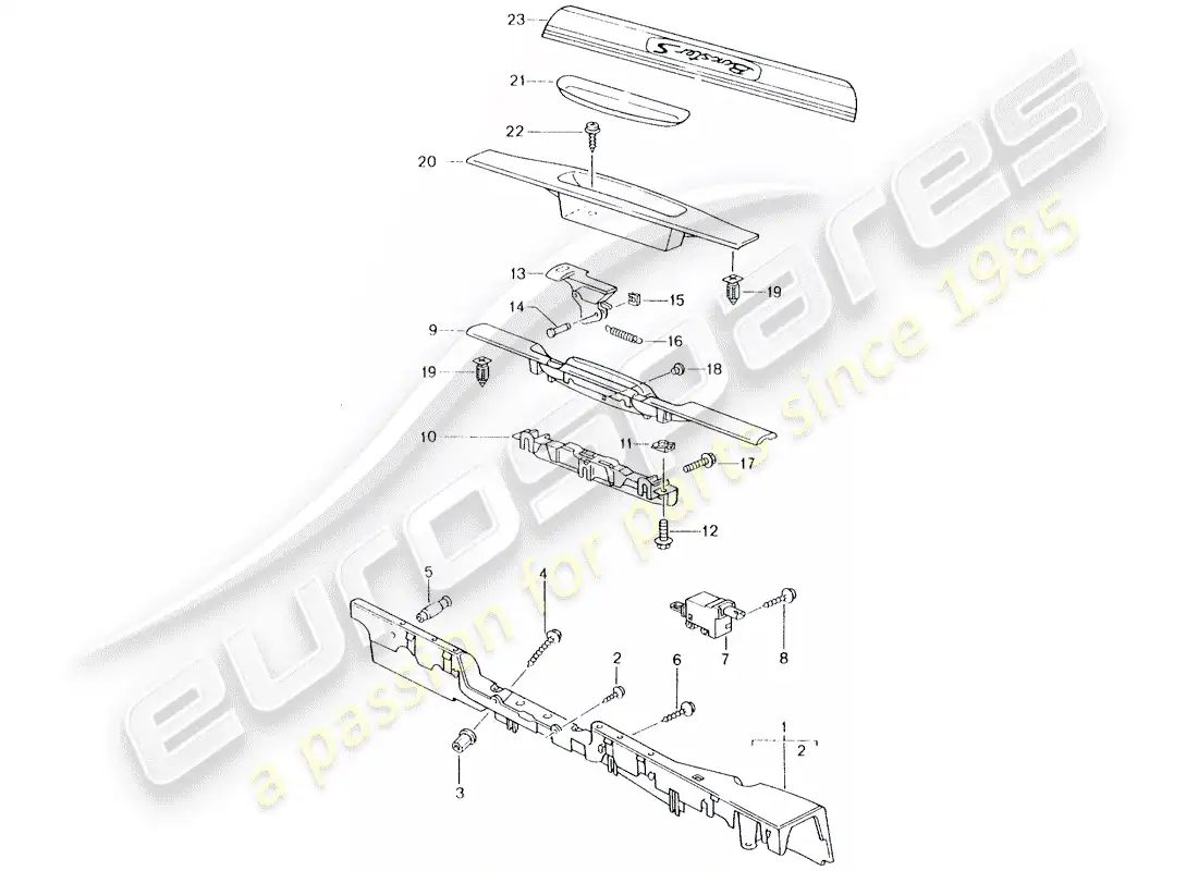 porsche 2000 (986 boxster) lining - sill parts diagram