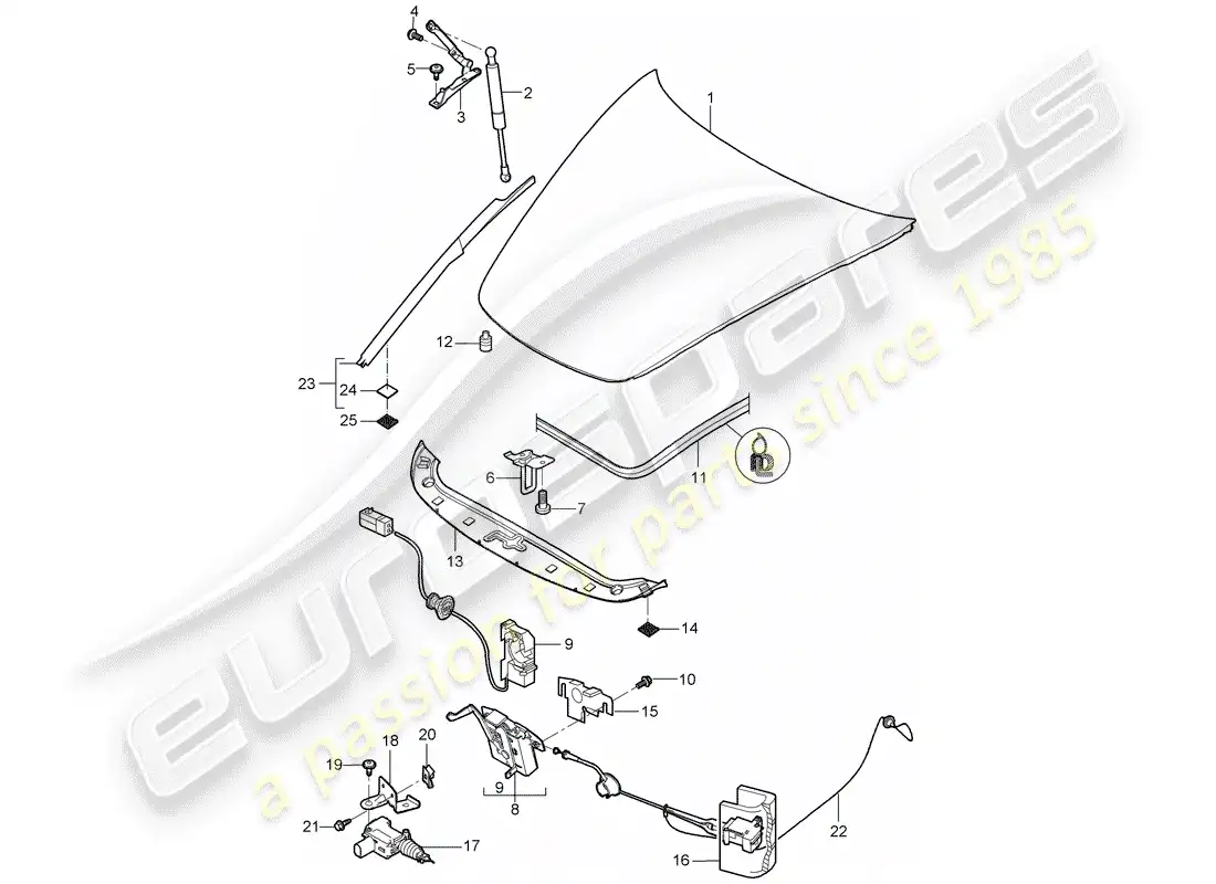 porsche 2007 (987 cayman) cover parts diagram
