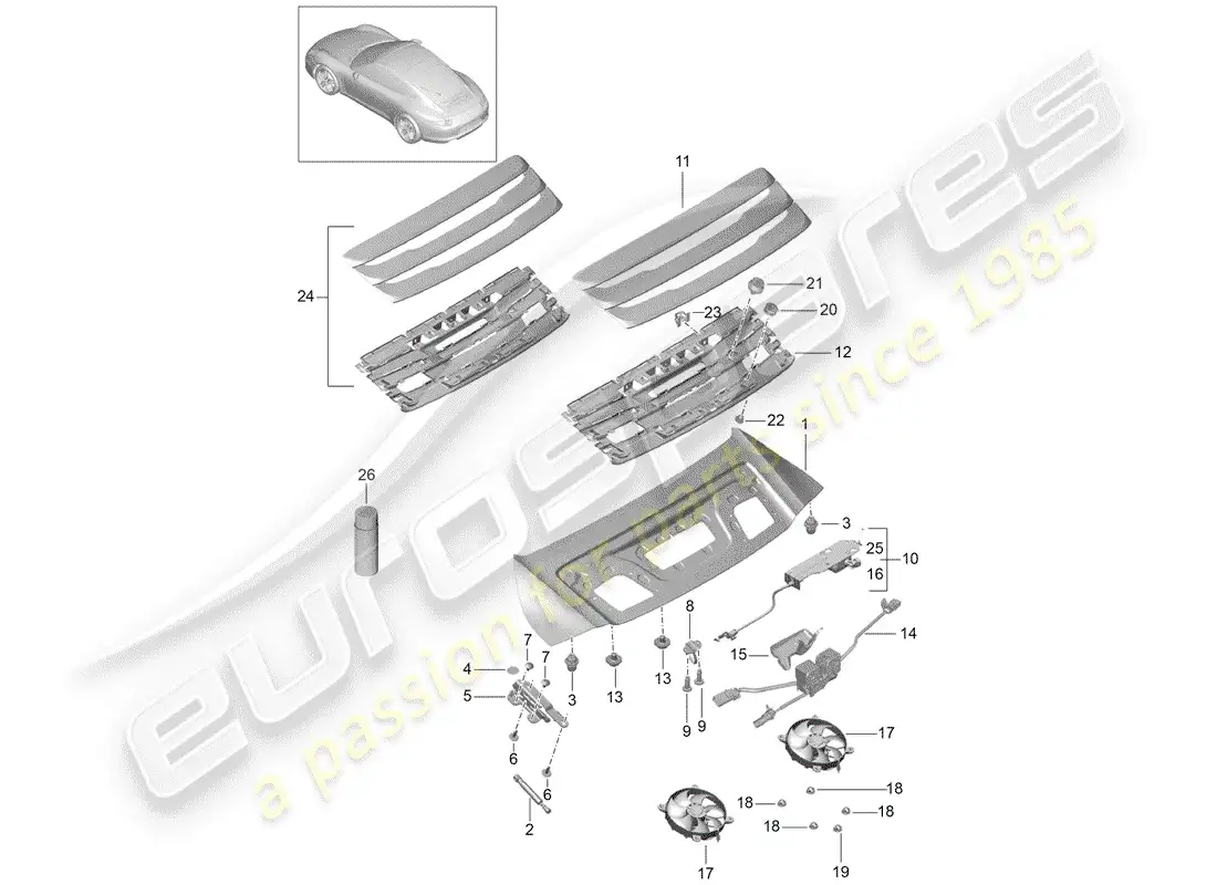 porsche 2015 (991-1) cover parts diagram