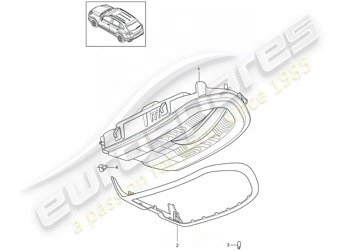 porsche 2011 (cayenne e2 92a) bracket parts diagram