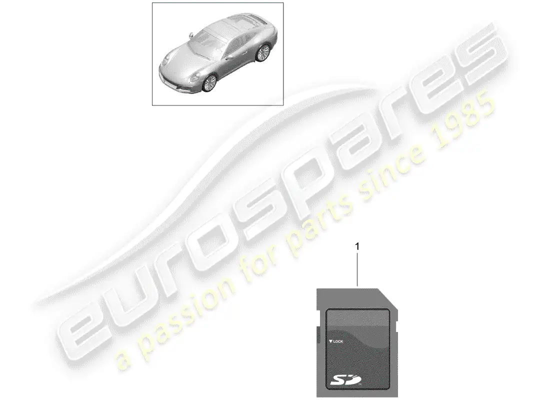 porsche 2019 (991-2) sd memory card for updating parts diagram
