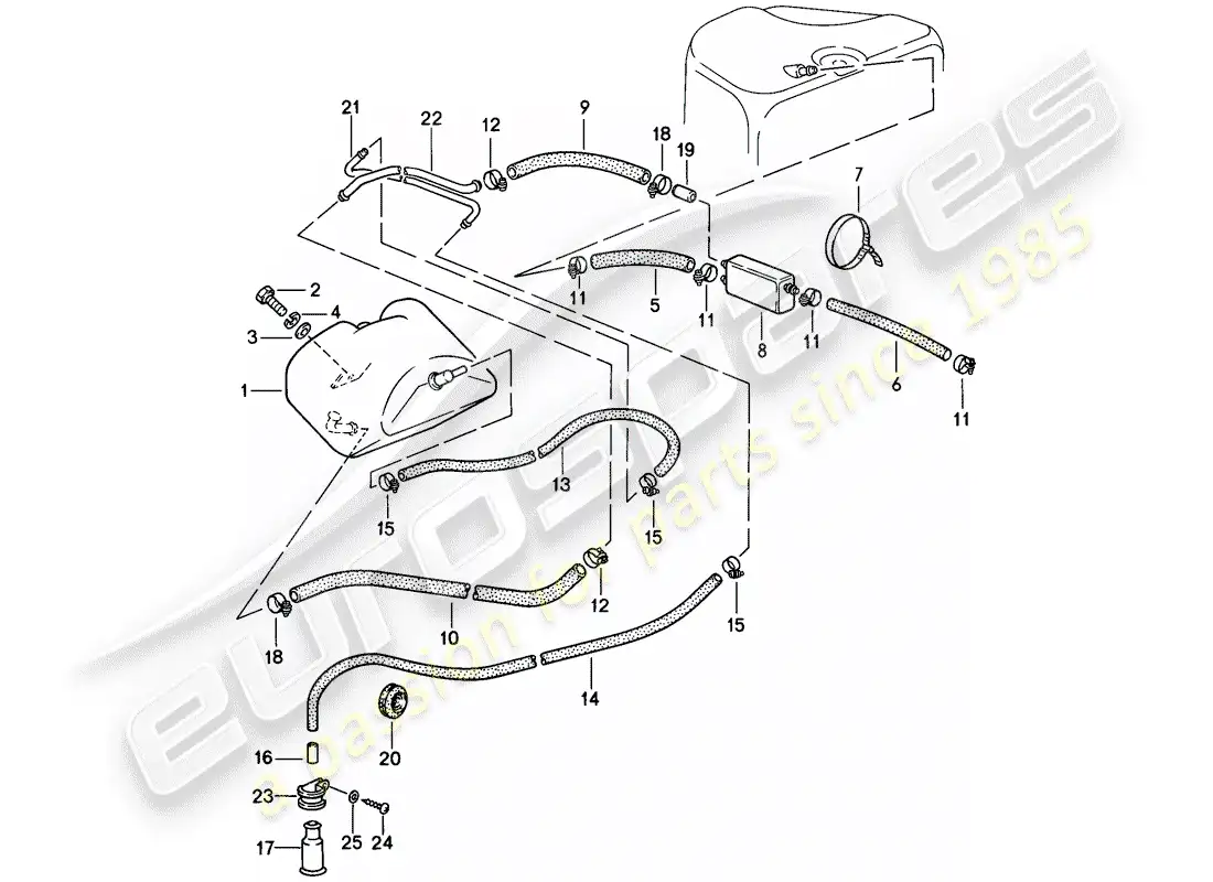 porsche 1989 (911) tank ventilation parts diagram