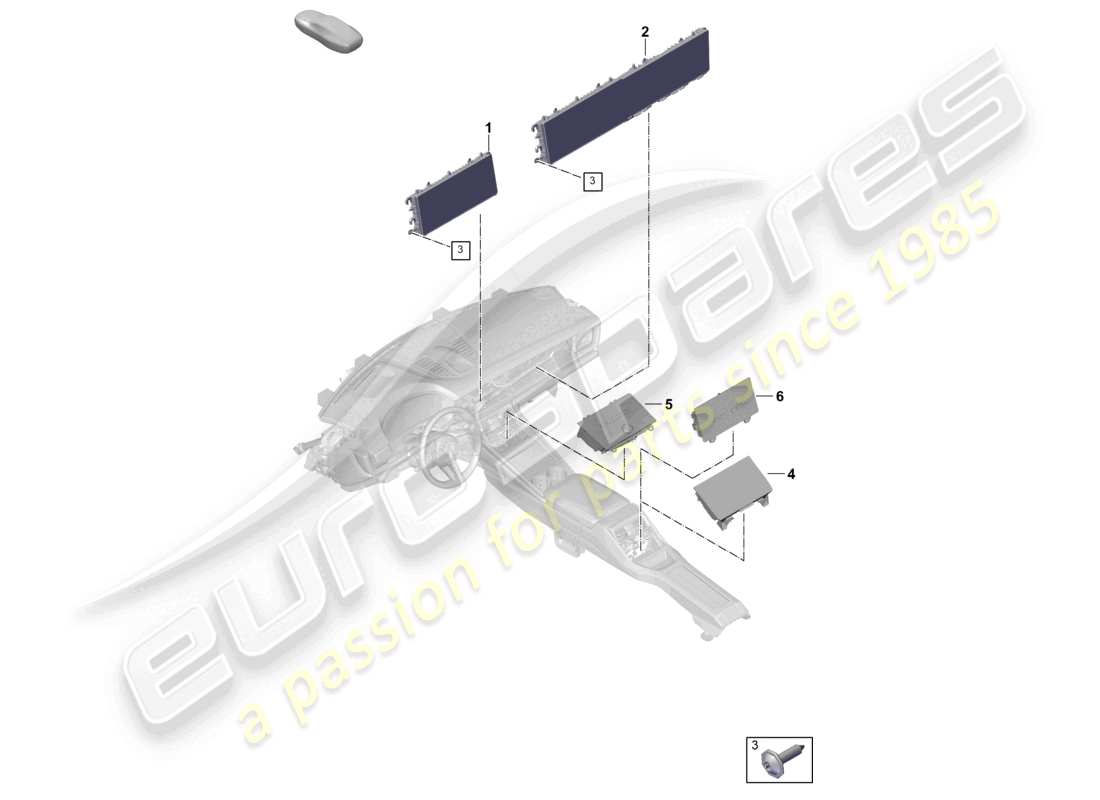 porsche 2026 (panamera 976) display display and control unit part diagram