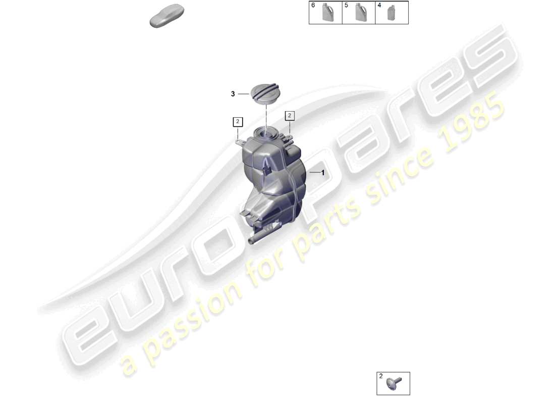 porsche 2024 (panamera 976) coolant cooling system coolant expansion tank breather line part diagram