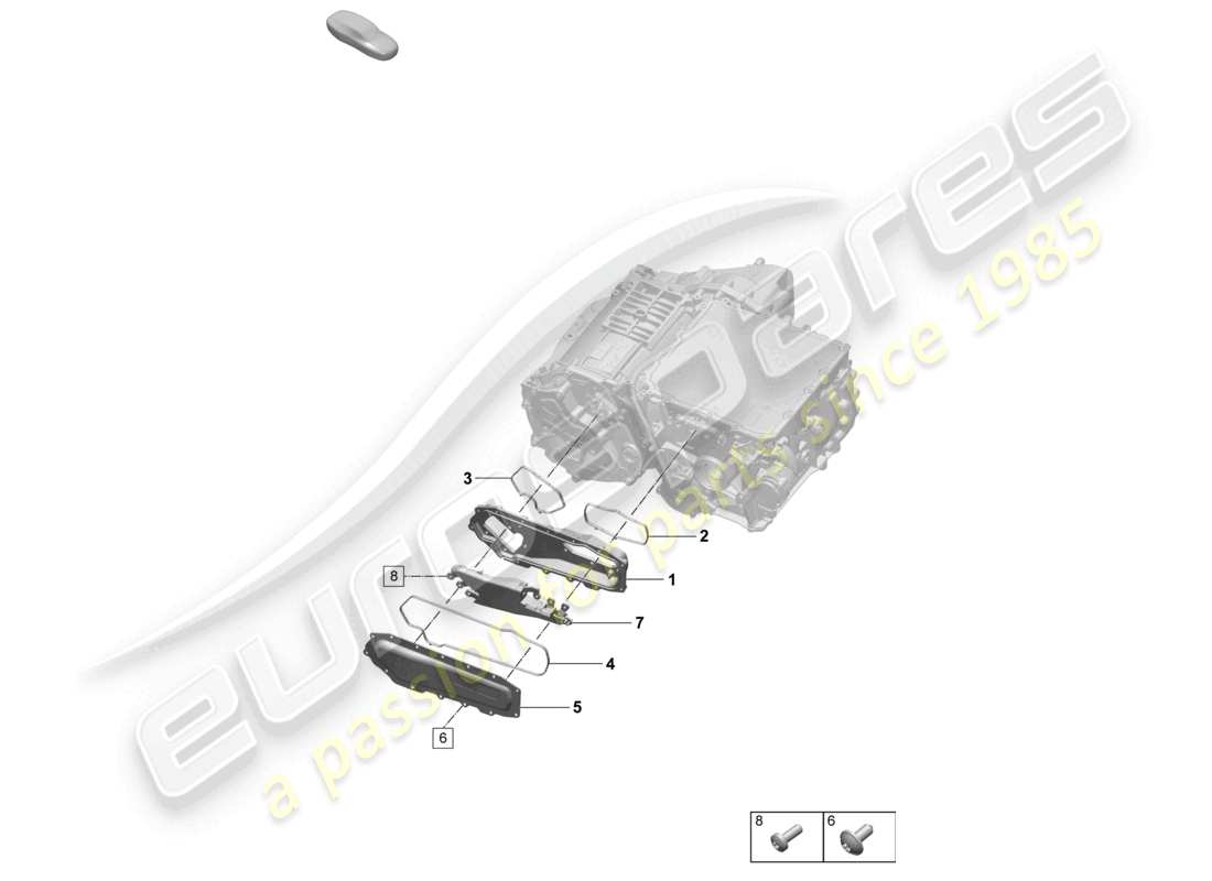 porsche 2025 (macan-e) power and control electronics- for electric drive individual parts connecting bridge rear axle part diagram