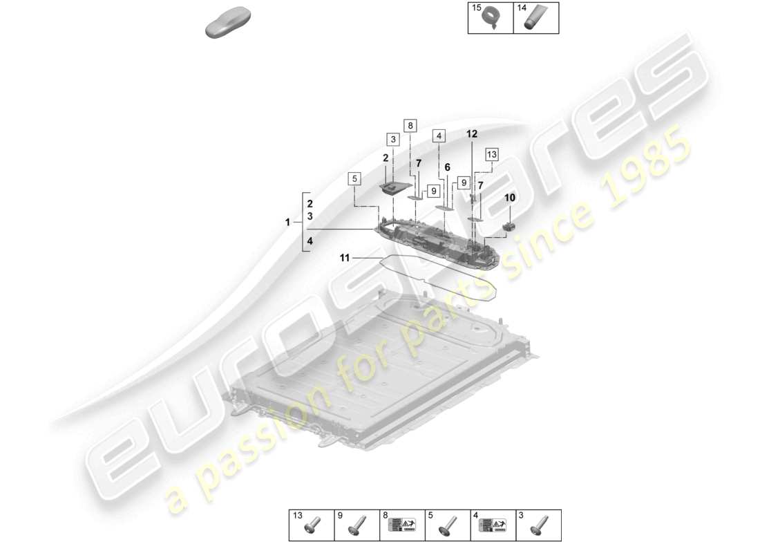 porsche 2025 (macan-e) spare battery electric drive control unit for battery monitoring see workshop manual part diagram