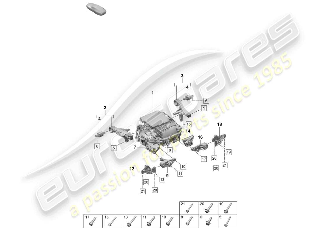 porsche 2025 (macan-e) traction motor for elec. drive macan 4s rear axle part diagram