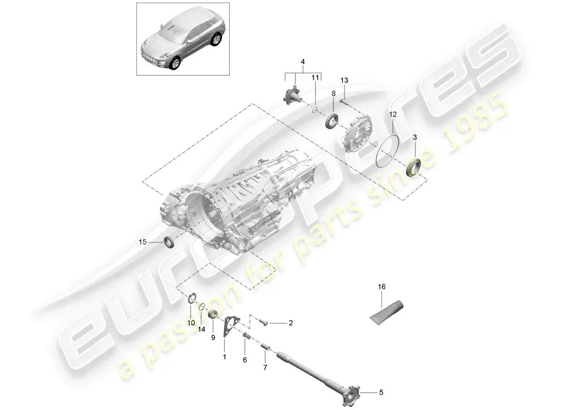 porsche 2017 (macan) - pdk - parts diagram