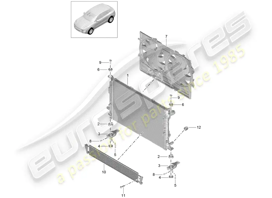 porsche 2014 (macan) water cooling part diagram