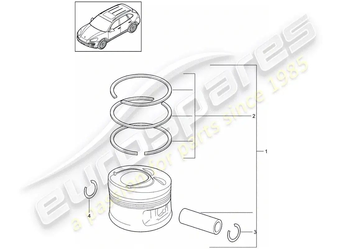 porsche 2014 (cayenne e2 92a) piston part diagram