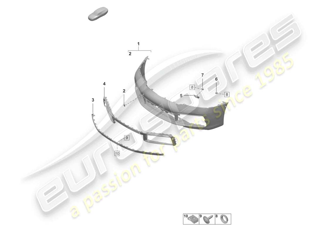 porsche 2024 (992-1) bumper front parts diagram