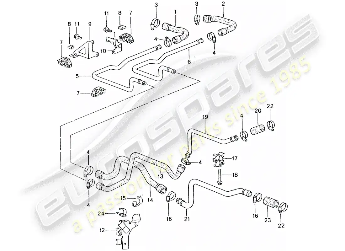 porsche 2003 (996 turbo / gt2) lines - heater parts diagram