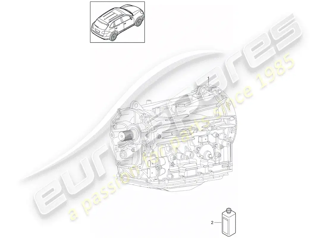 porsche 2012 (cayenne e2 92a) 8-speed automatic gearbox parts diagram
