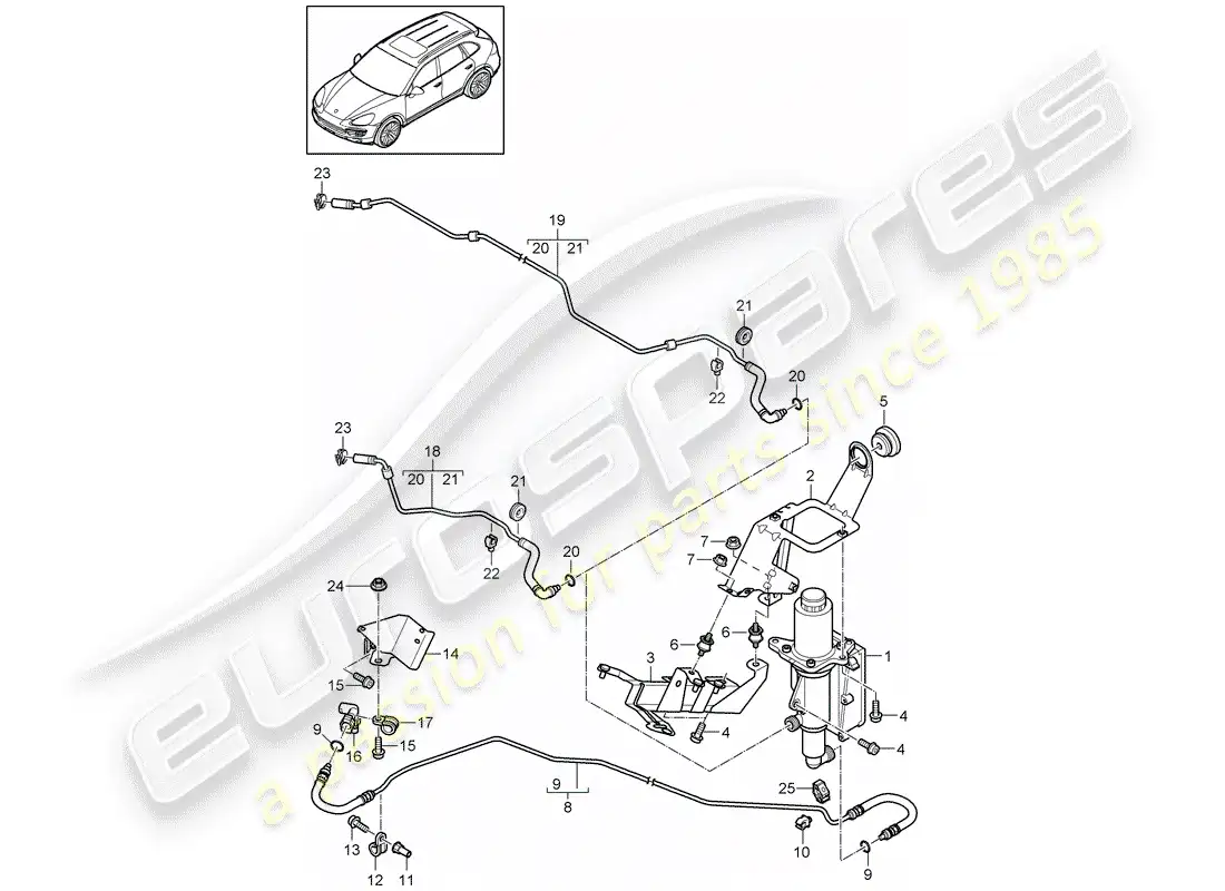 porsche 2011 (cayenne e2 92a) control mechanism parts diagram