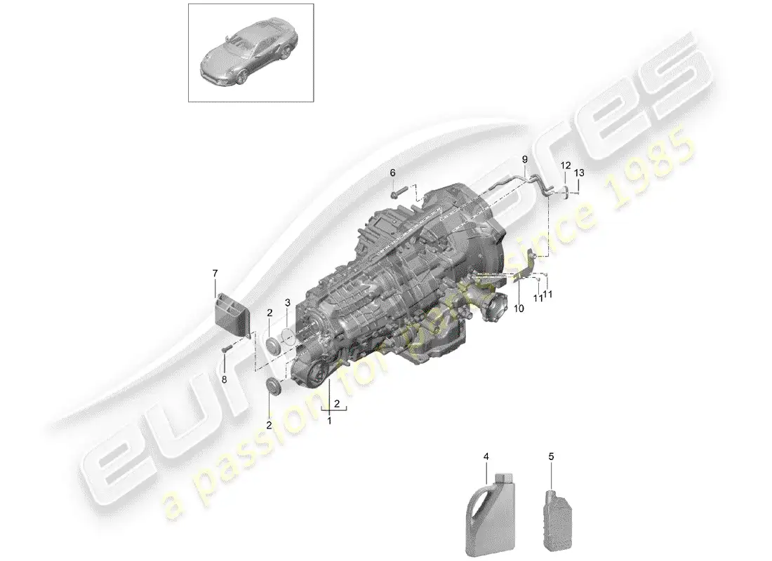 porsche 2017 (991-2 turbo) - pdk - part diagram