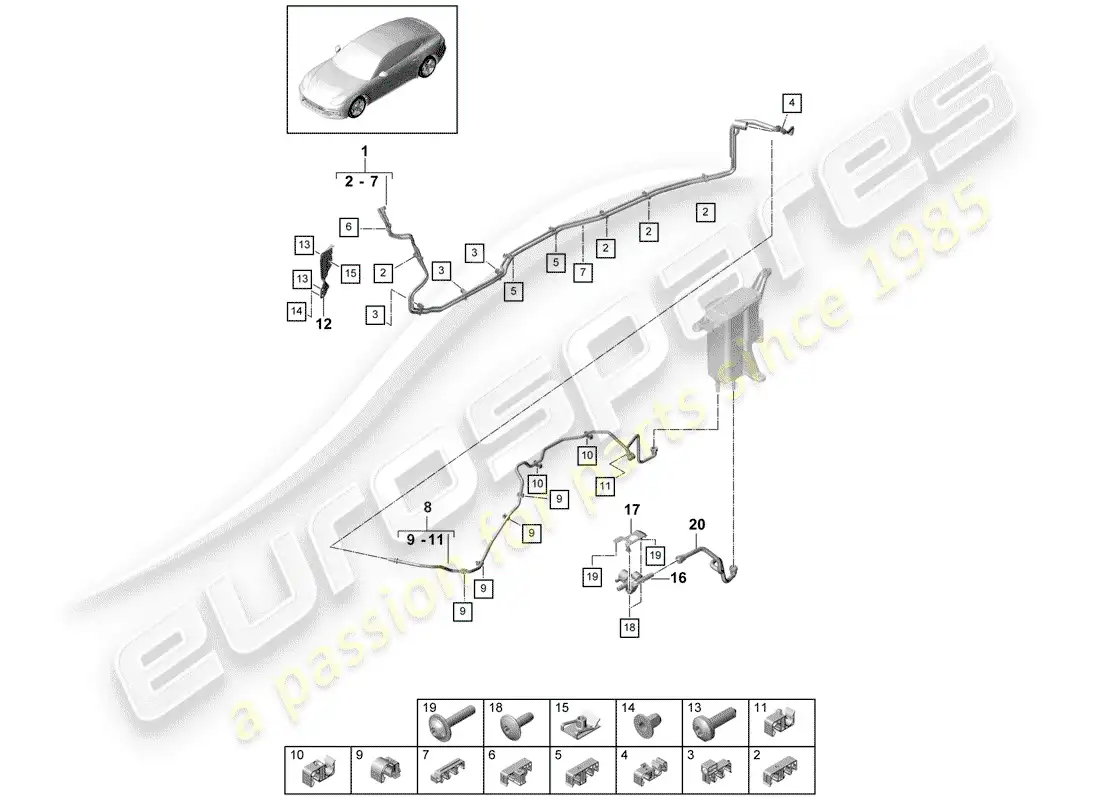 porsche 2017 (panamera 971-1) fuel line parts diagram