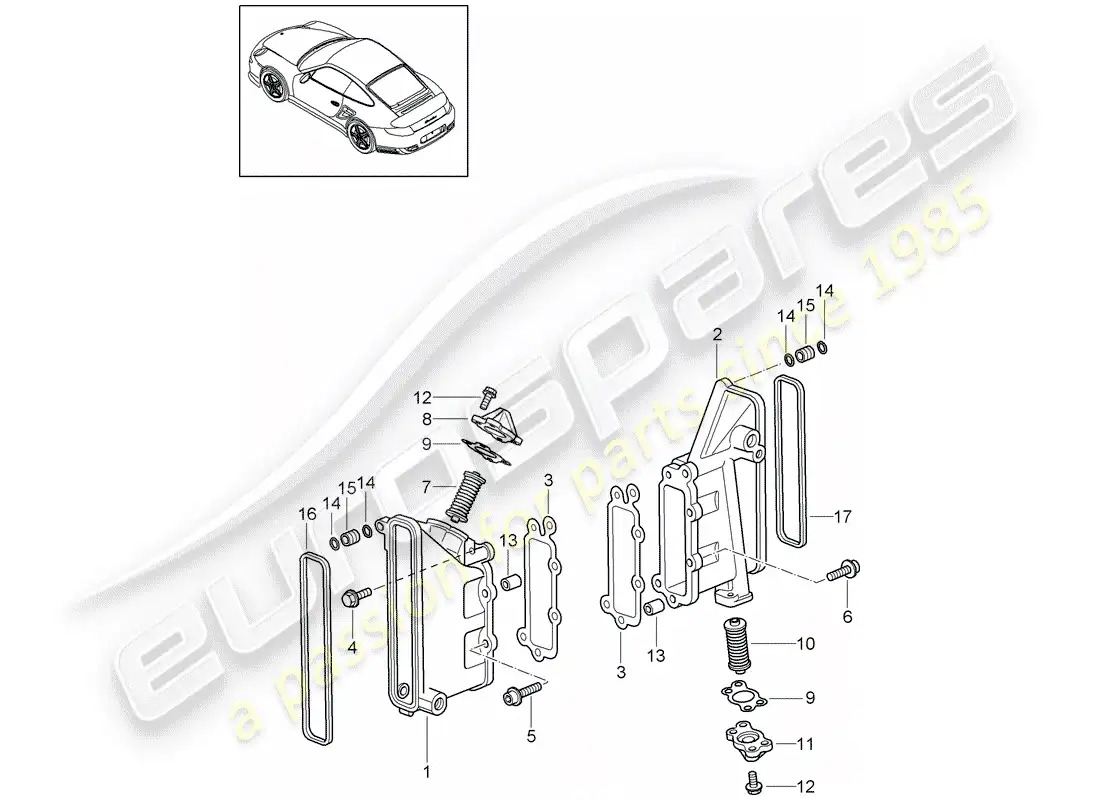 porsche 2012 (997-2 turbo / gt2 rs) chain case parts diagram