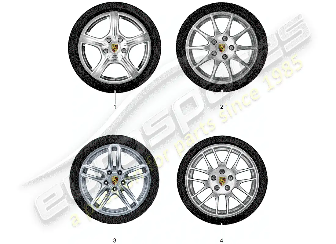 porsche 2018 (tequipment panamera) wheel disc 'alum' with winter parts diagram