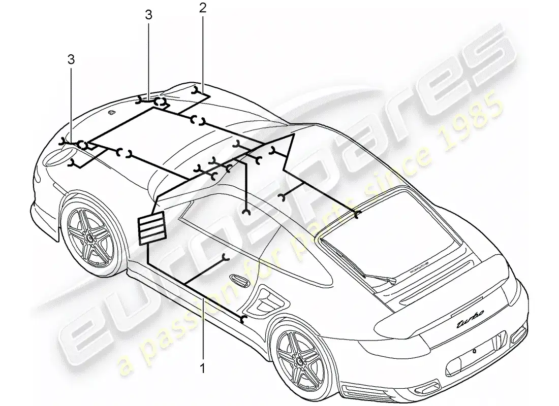 porsche 2013 (997-2 turbo / gt2 rs) wiring harnesses parts diagram
