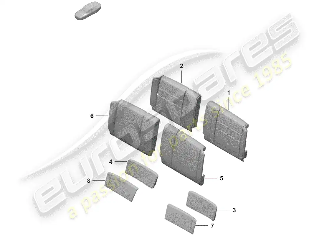 porsche 2020 (992-1) foam part parts diagram