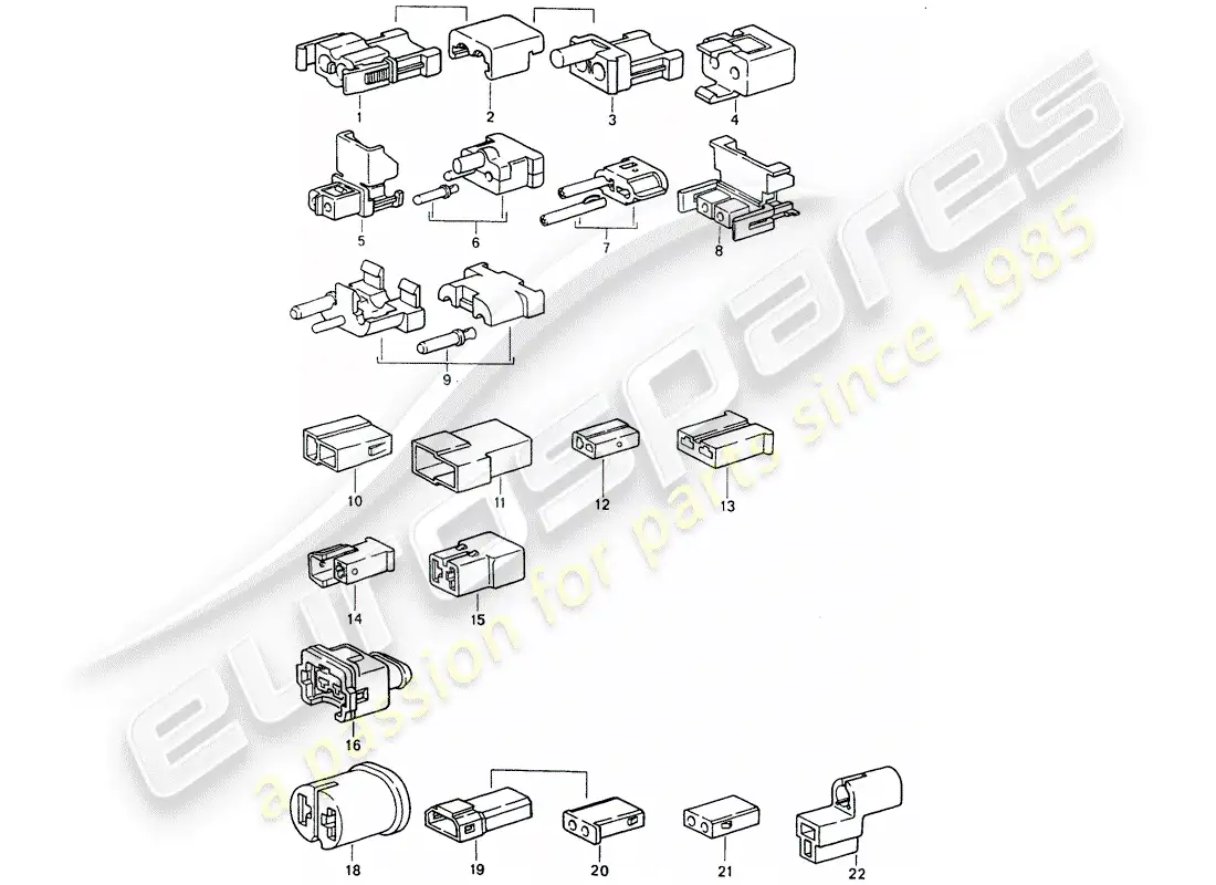 porsche 1993 (964) connector housing parts diagram