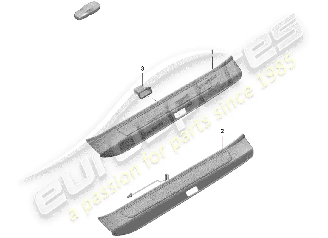 porsche 2019 (992-1) scuff plate - sill panel with parts diagram