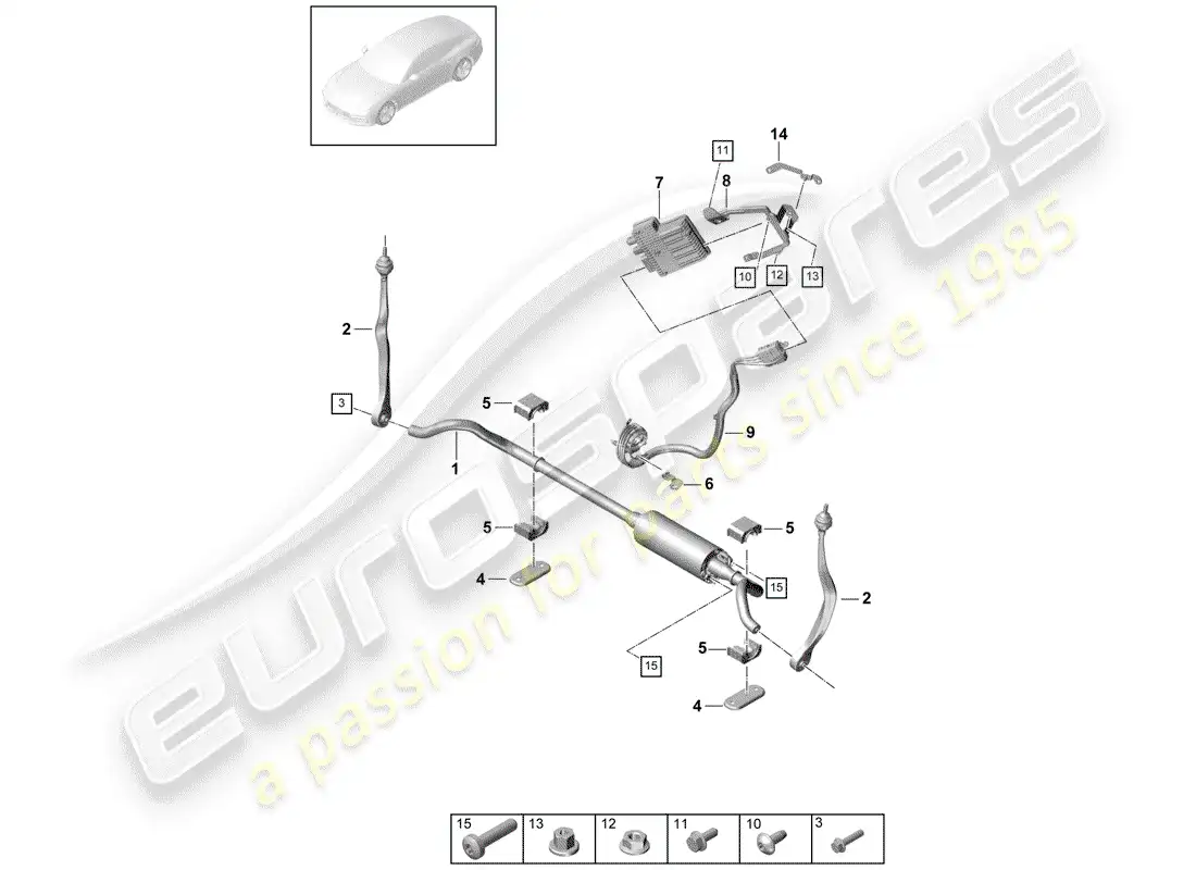 porsche 2020 (panamera 971-1) stabilizer parts diagram