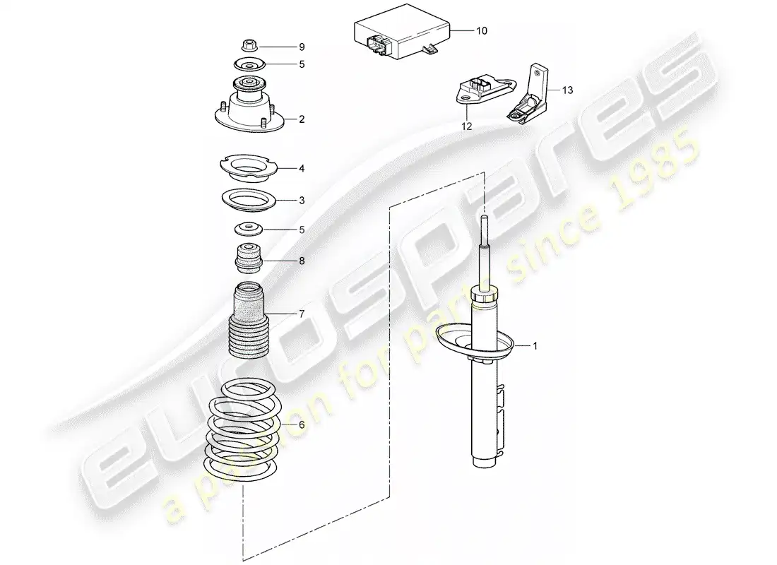 porsche 2007 (987 cayman) shock absorber parts diagram