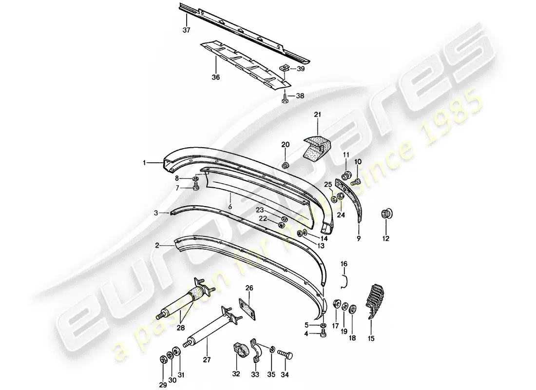 porsche 1982 (911) bumper parts diagram