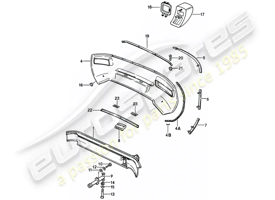 porsche 1978 (928) bumper parts diagram