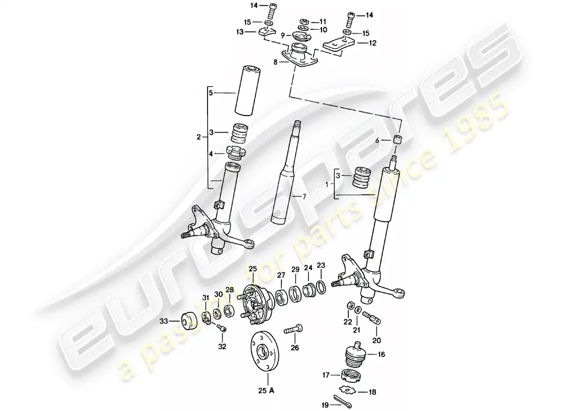 porsche 1982 (911) shock absorber strut - lubricants parts diagram