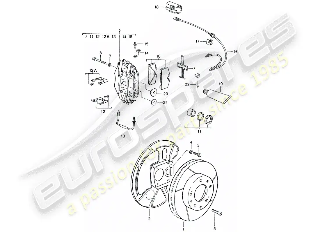 porsche 1992 (928) disc brakes - see technical information - gr.4 nr. 1/89 parts diagram