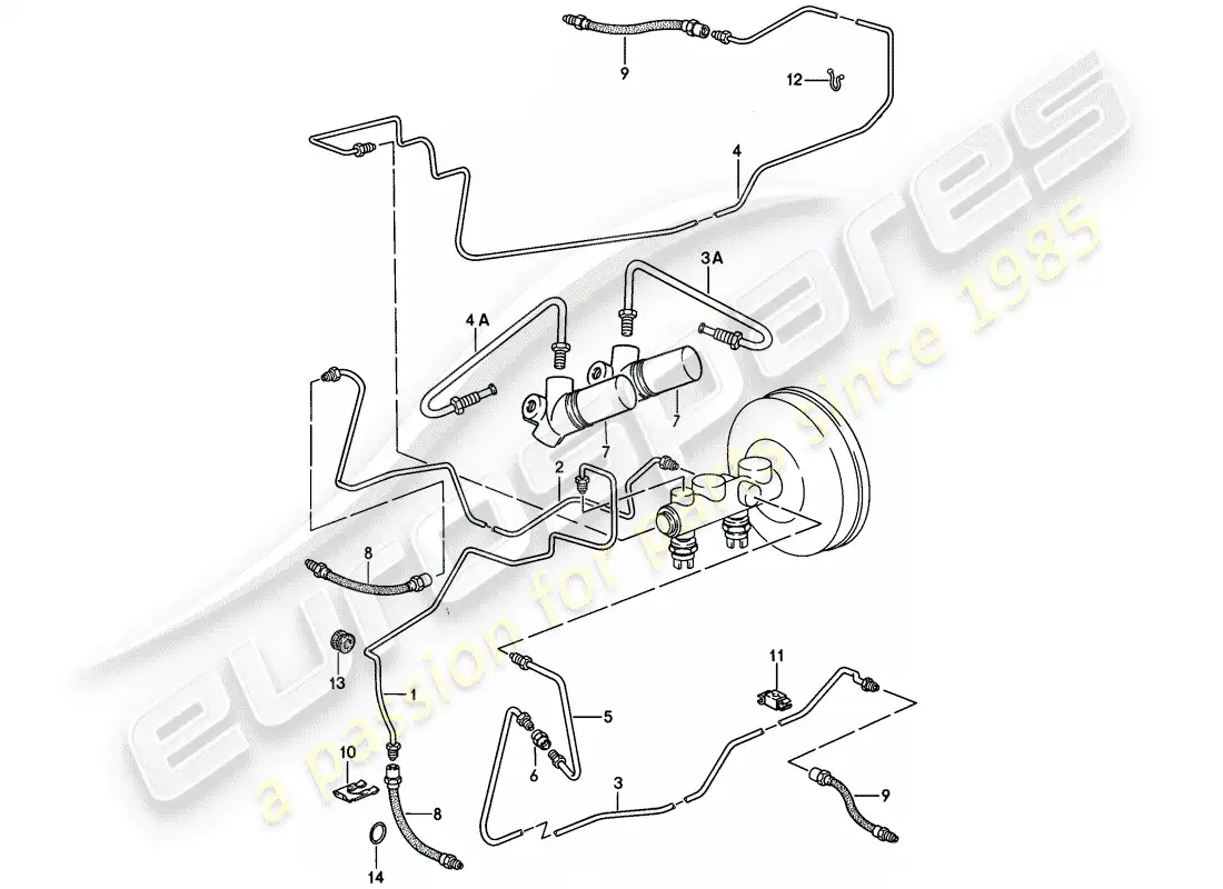 porsche 1980 (928) brake lines - only in combination with: - vacuum booster - 928.355.023.03 /04 - without: - brake pressure regulator - f >> 92-88101 129 parts diagram