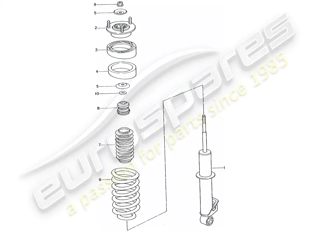 porsche 2001 (996 turbo / gt2) shock absorber - coil spring parts diagram