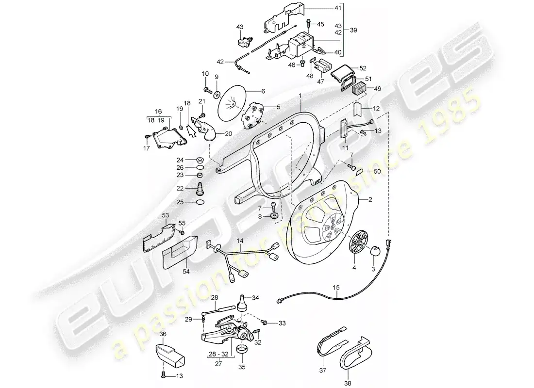 porsche 2009 (cayenne e1 9pa) bracket part diagram