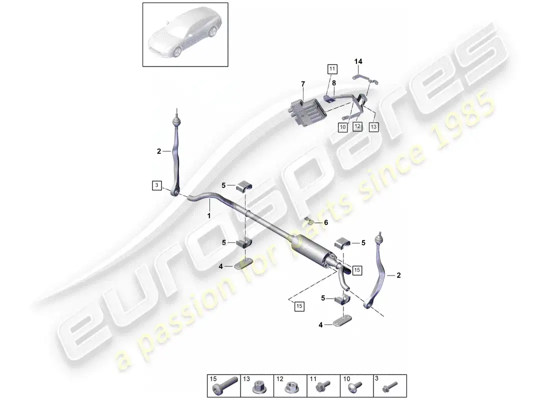 porsche 2017 (panamera 971-1) stabilizer parts diagram