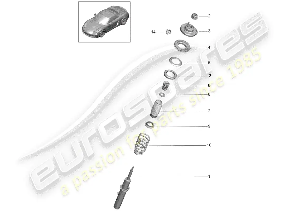 porsche 2013 (981 boxster) vibration damper parts diagram