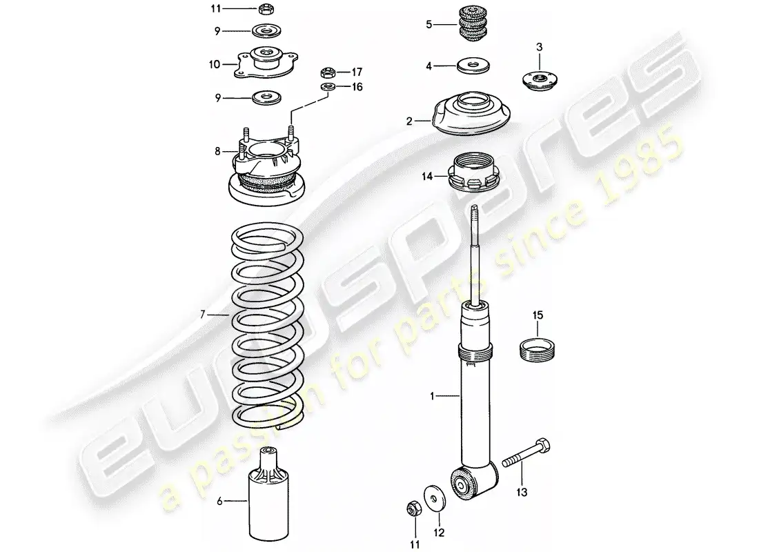 porsche 1985 (928) suspension - front axle - d - mj 1986>> - mj 1986 parts diagram