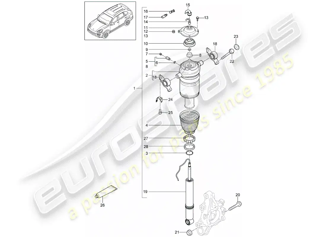 porsche 2011 (cayenne e2 92a) suspension parts diagram
