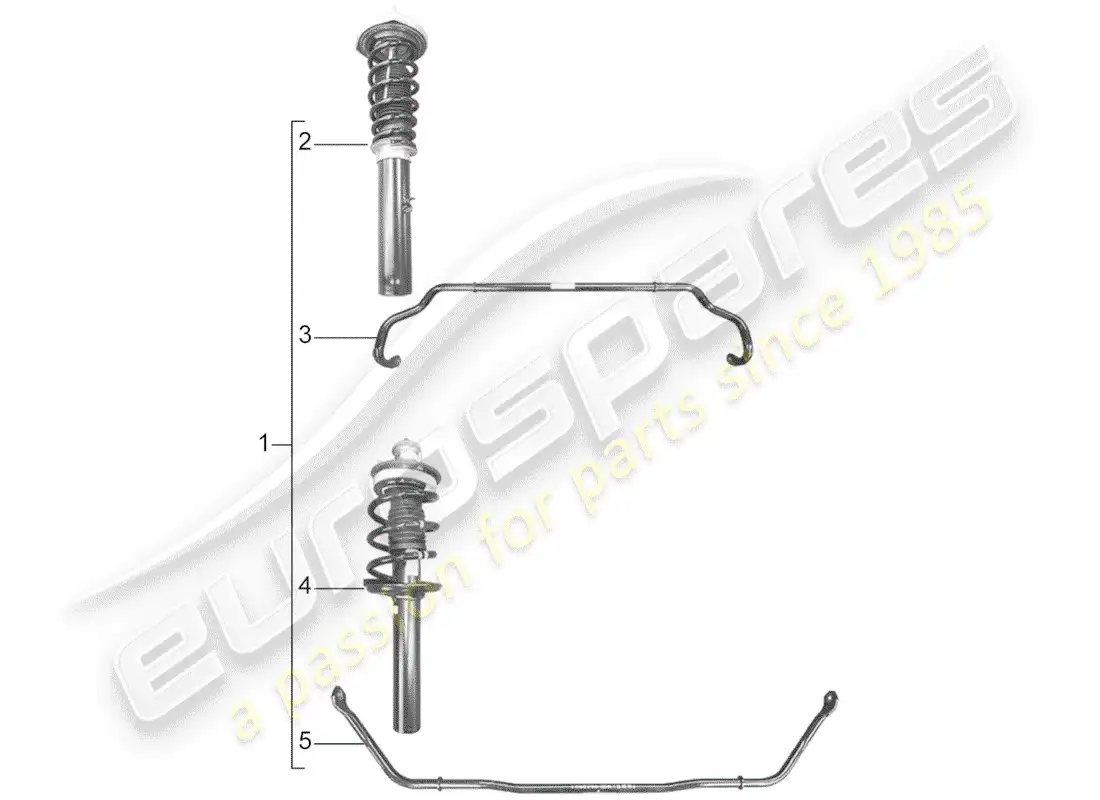porsche 2014 (tequipment 98x/99x) sports suspension kits parts diagram